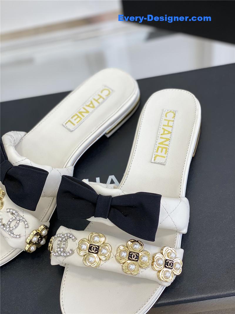 CC new bowknot flower buckle slippers
