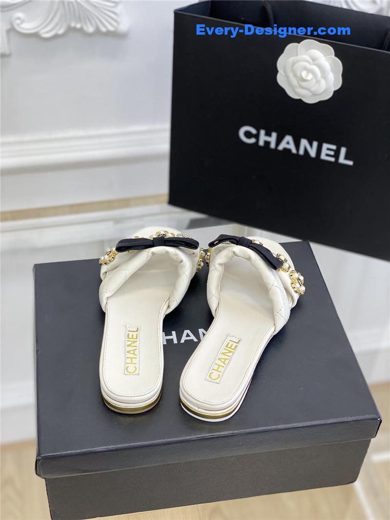 CC new bowknot flower buckle slippers