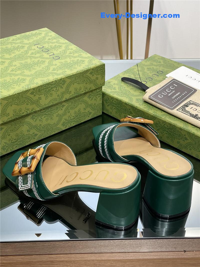 Gvc*1 chunky heel bamboo buckle sandals