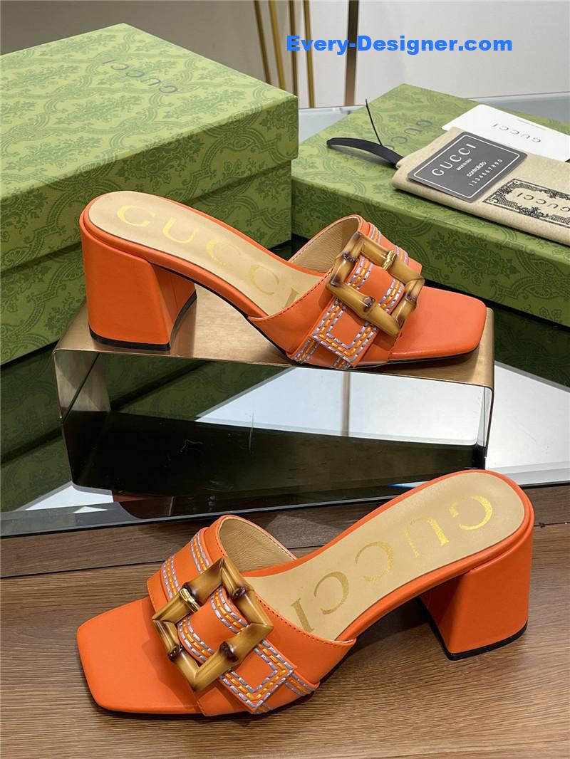 Gvc*1 chunky heel bamboo buckle sandals
