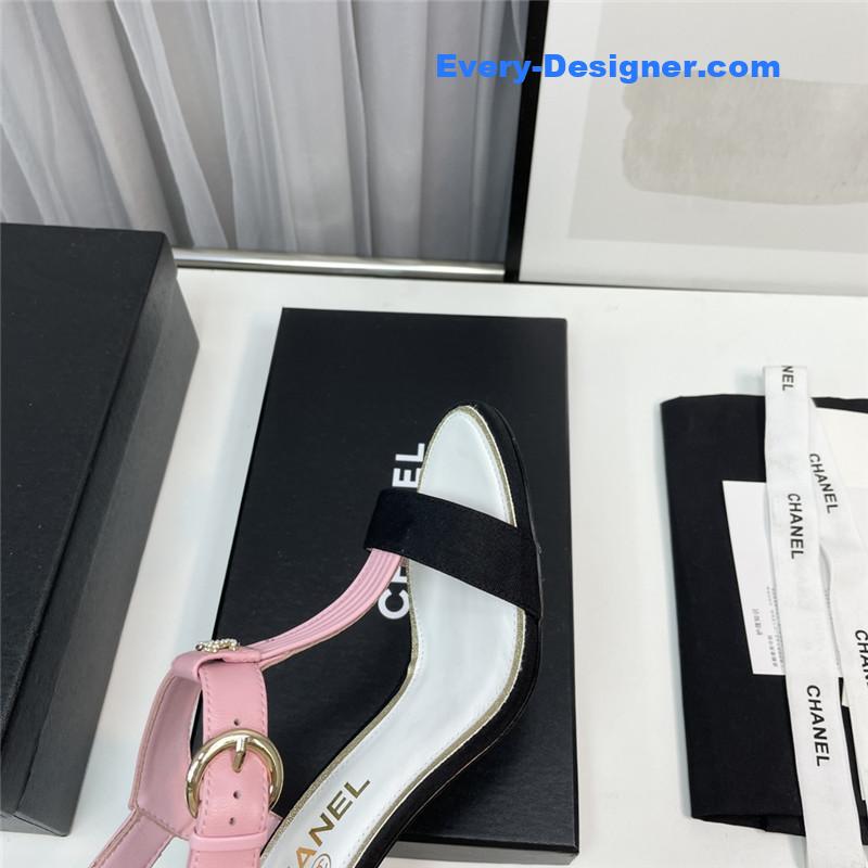 Ch**el t-strap high-heeled sandals