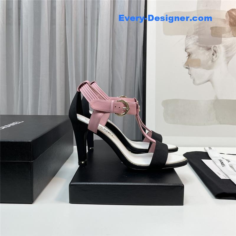 Ch**el t-strap high-heeled sandals