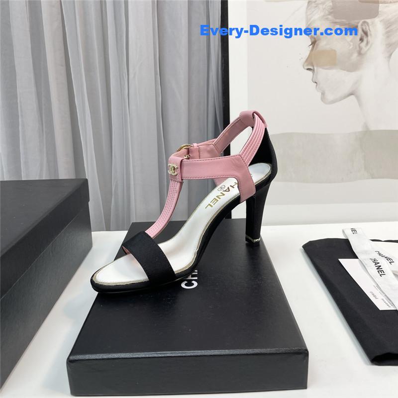 Ch**el t-strap high-heeled sandals