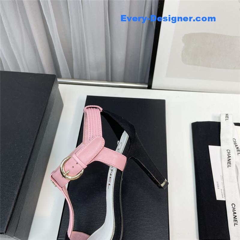 Ch**el t-strap high-heeled sandals