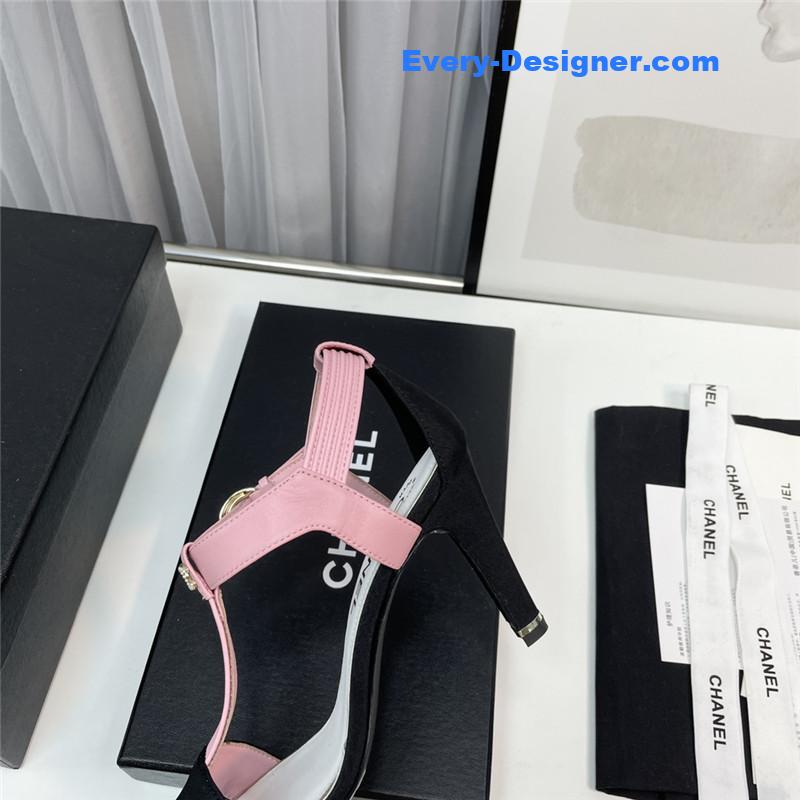 Ch**el t-strap high-heeled sandals