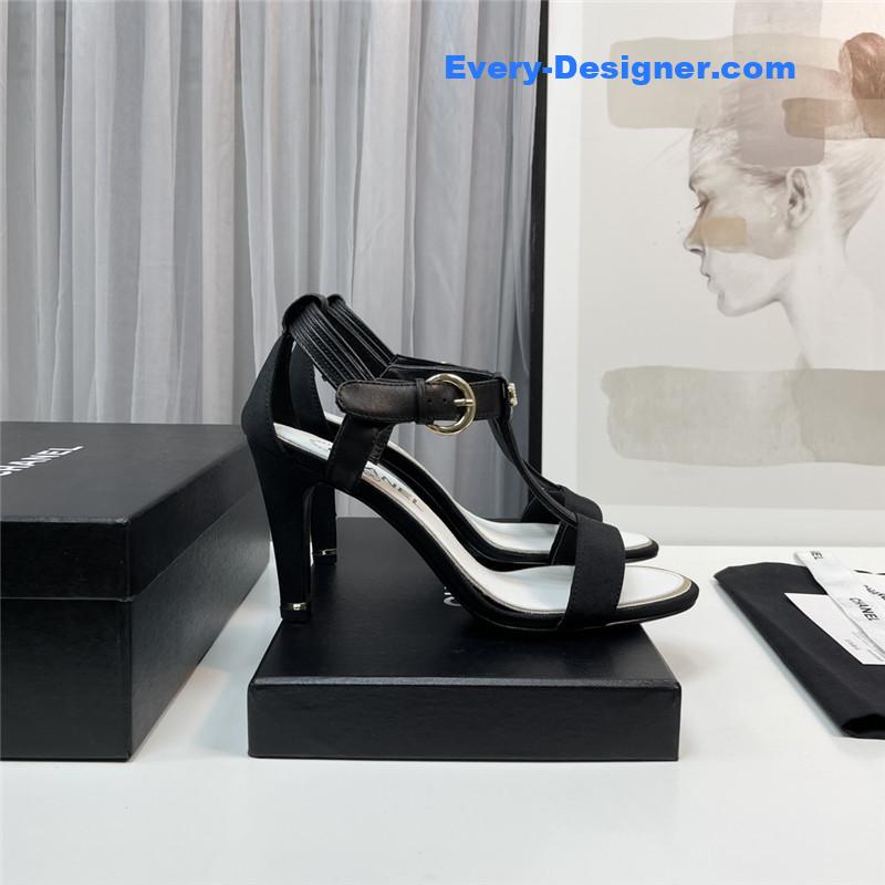 Ch**el t-strap high-heeled sandals