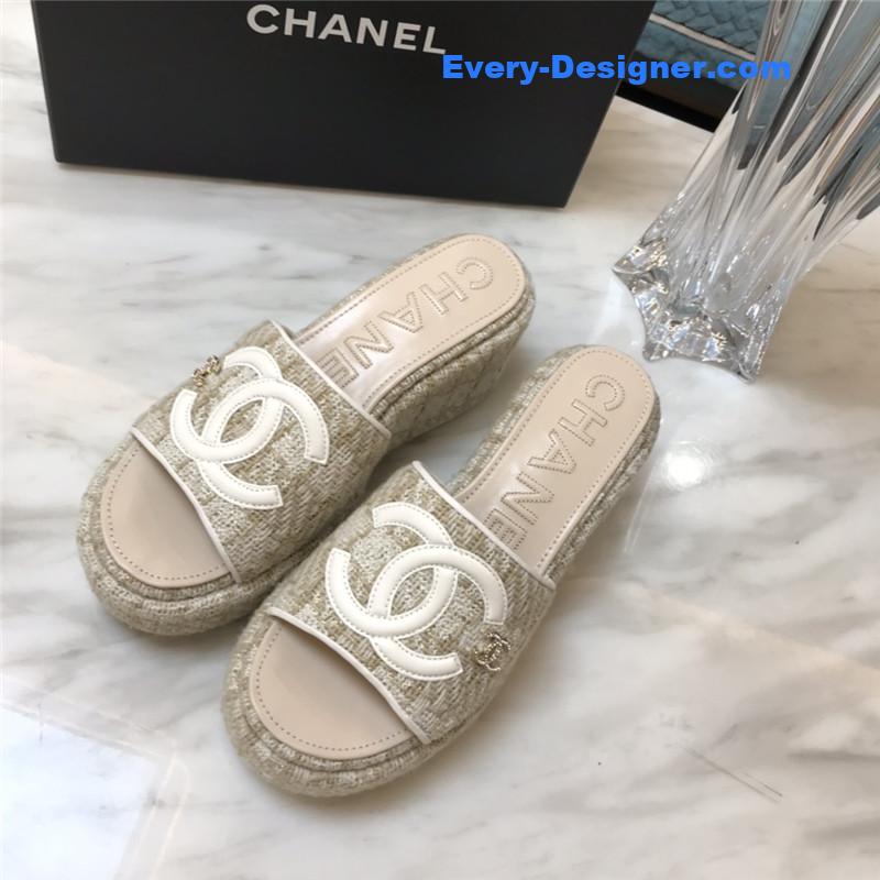 CC new large double C lazy platform slippers