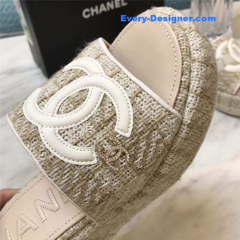 CC new large double C lazy platform slippers