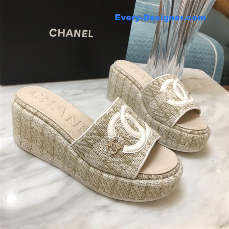 CC new large double C lazy platform slippers
