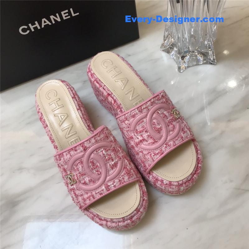CC new large double C lazy platform slippers