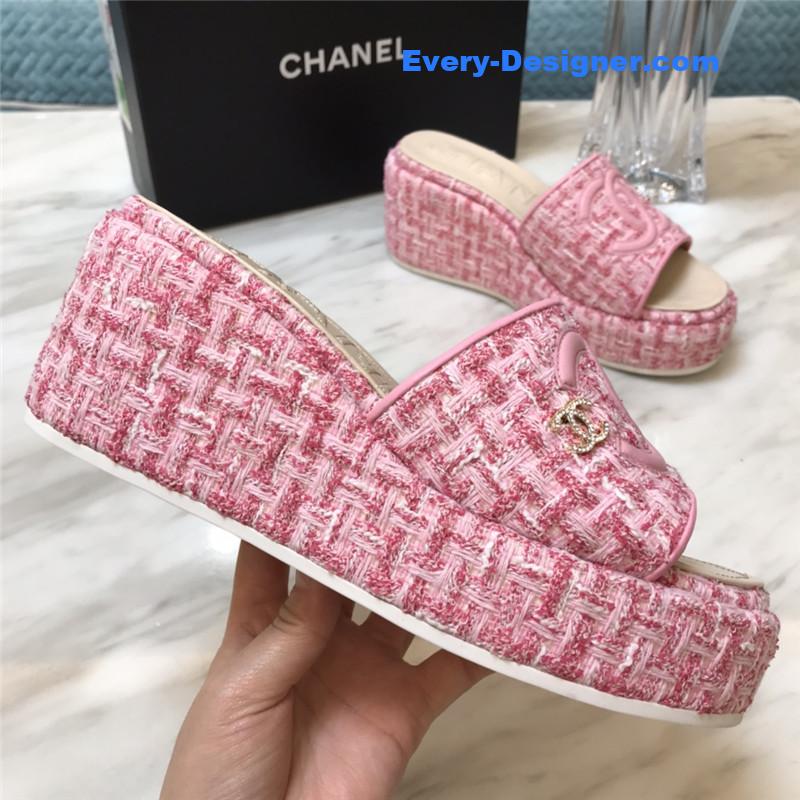 CC new large double C lazy platform slippers