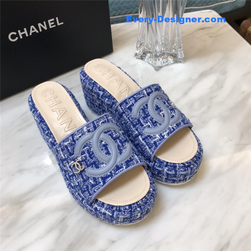 CC new large double C lazy platform slippers