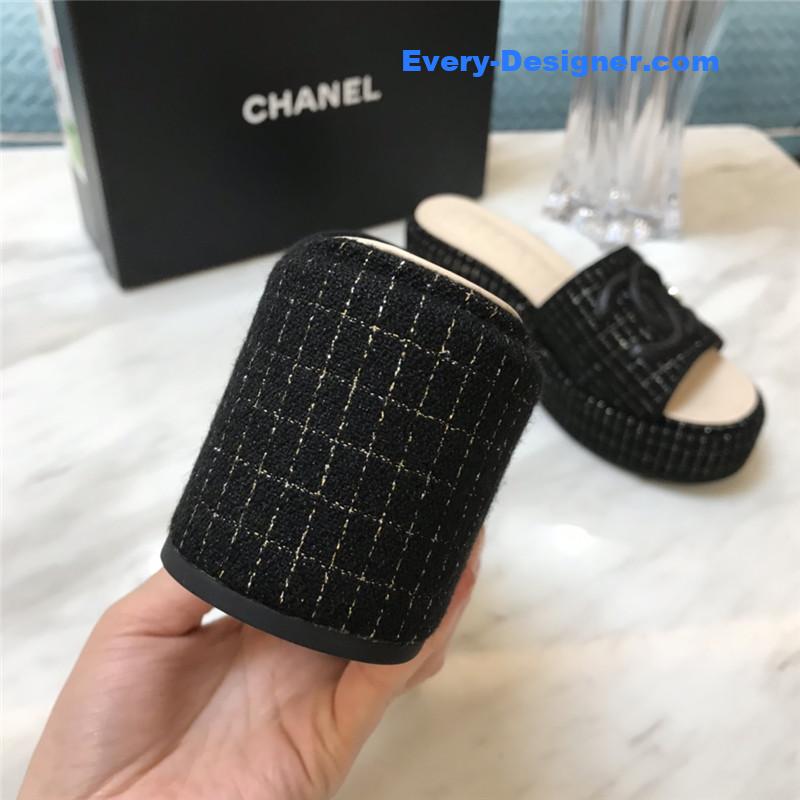 CC new large double C lazy platform slippers