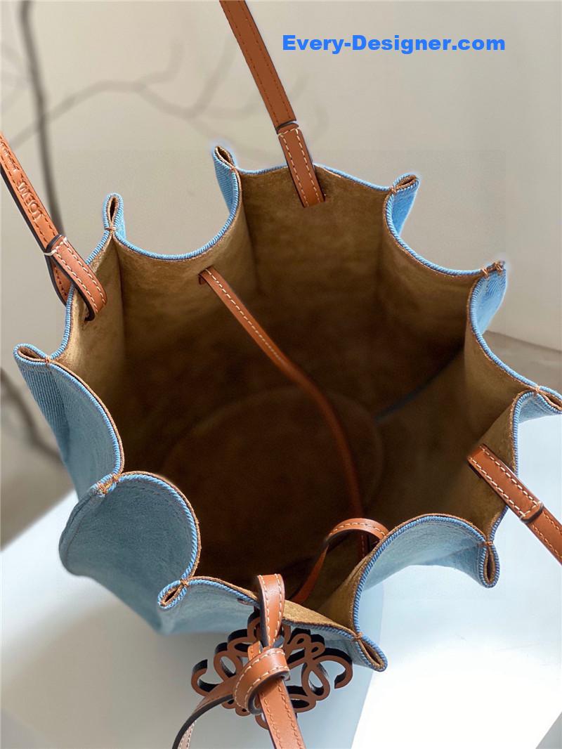 L0ew* denim shell bag