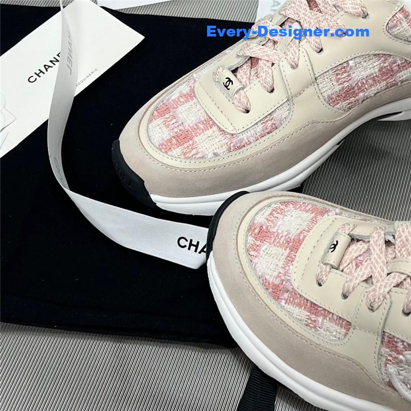Ch**el plaid wool mosaic sneakers