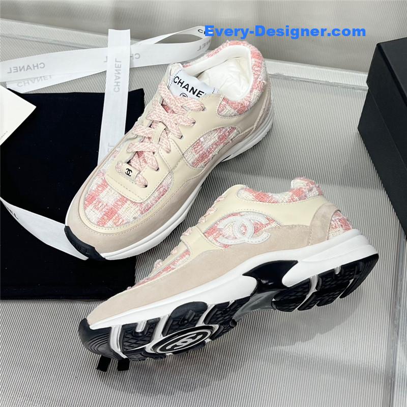 Ch**el plaid wool mosaic sneakers