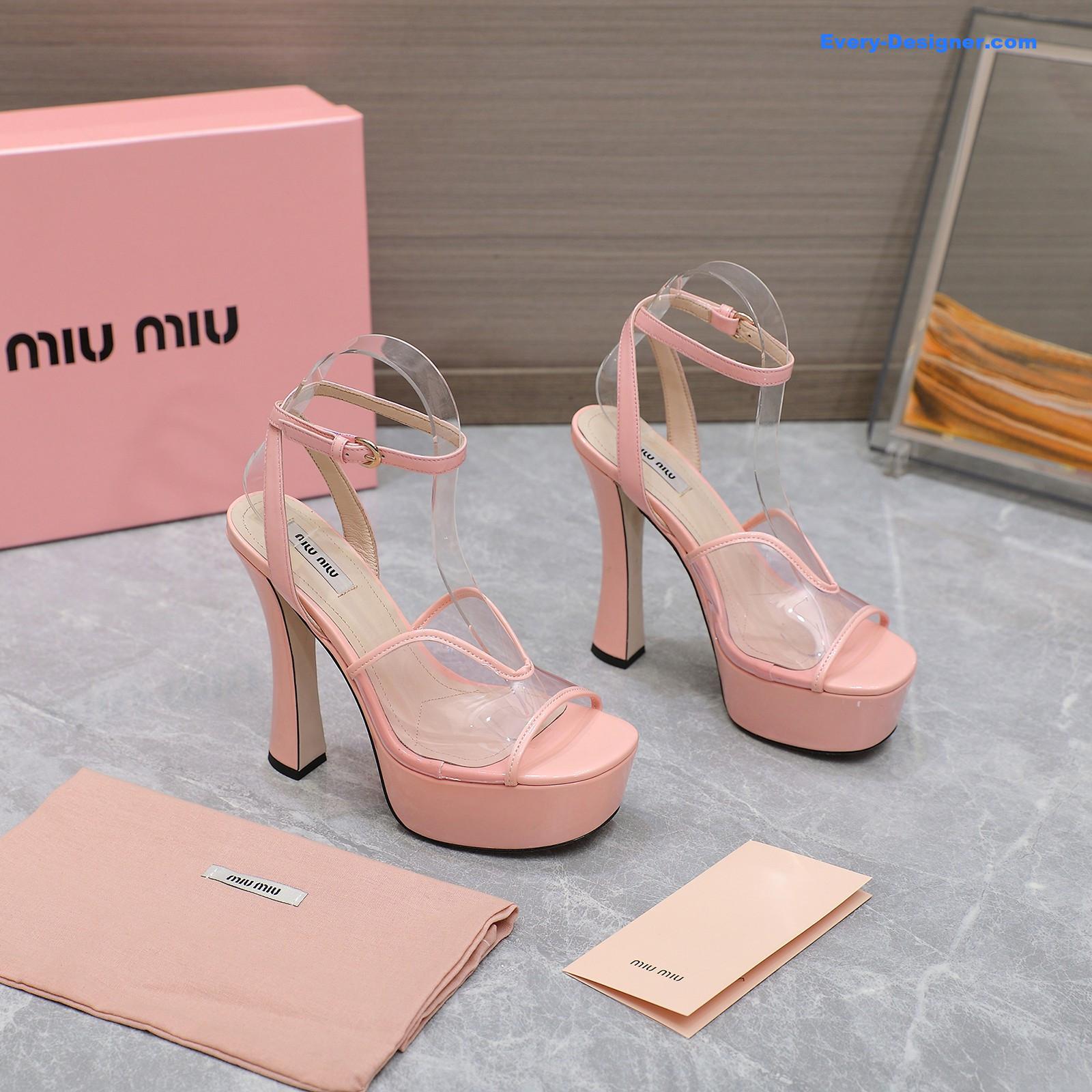 M1um1u transparent film high heels