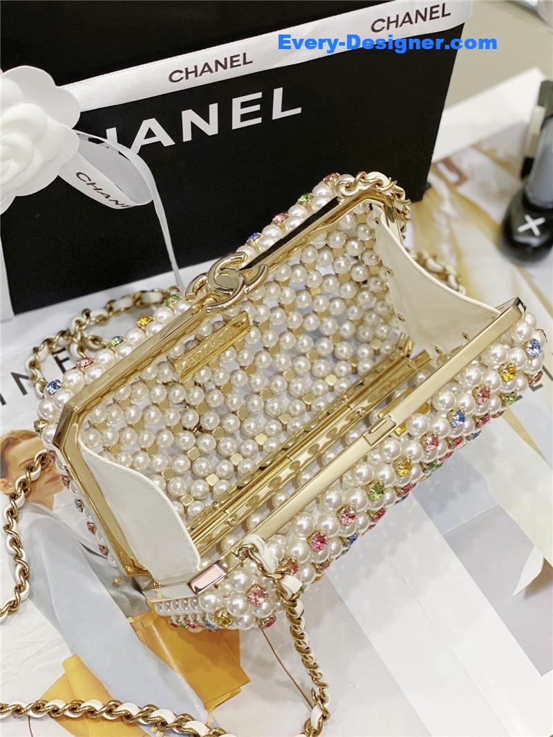 Ch**el glass pearl gem evening bag