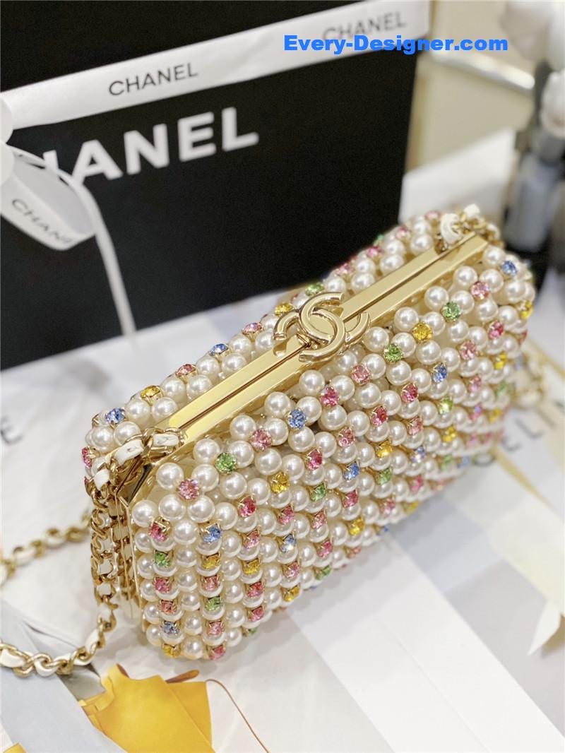 Ch**el glass pearl gem evening bag