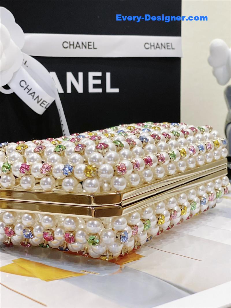 Ch**el glass pearl gem evening bag