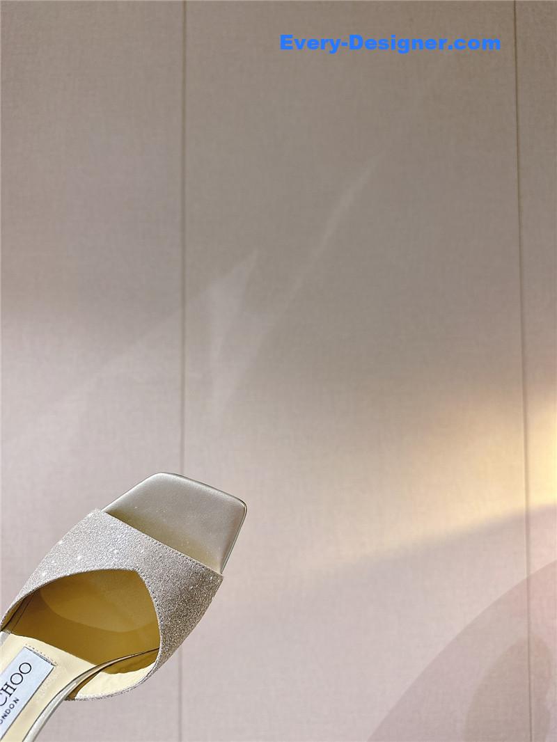 J1m*y Ch00 rhinestone chain heels