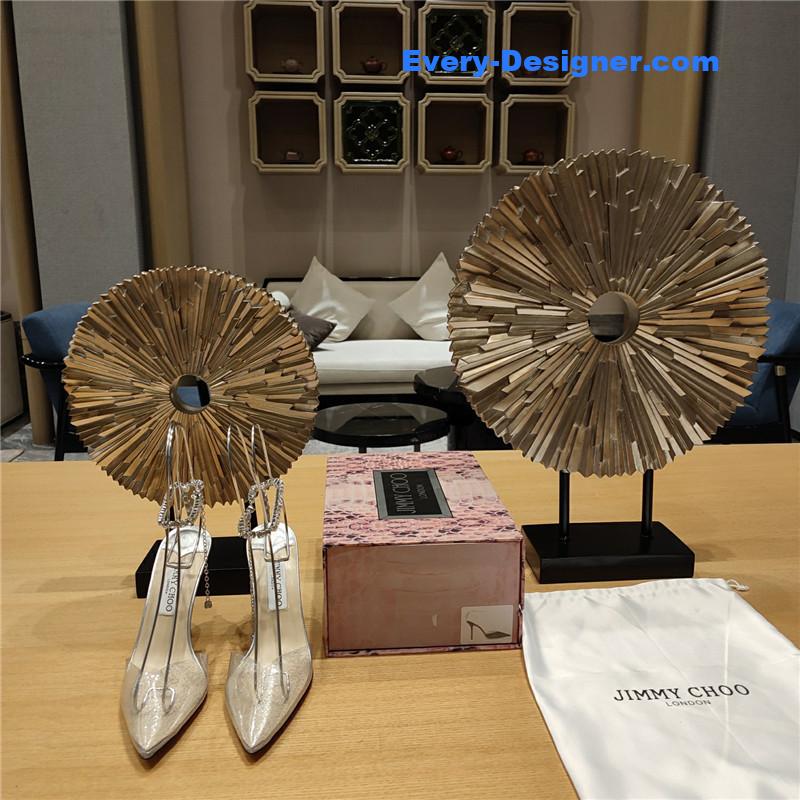 J1m*y Ch00 crystal chain heeled sandals