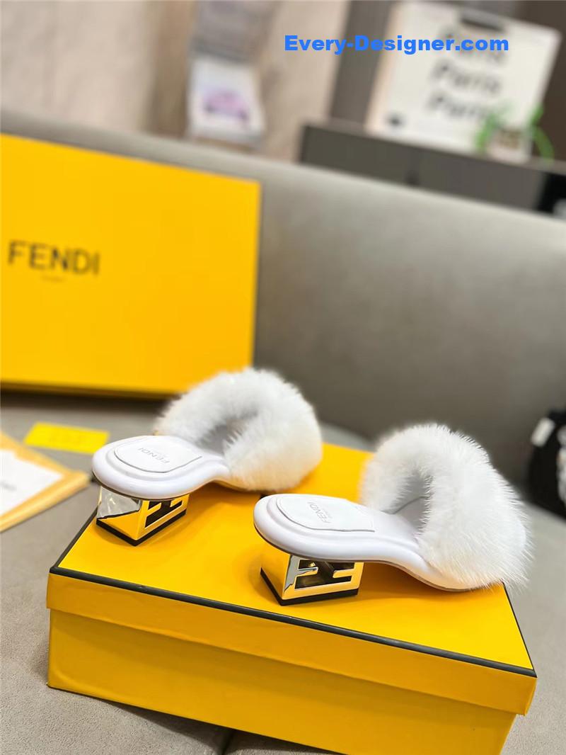 F**di new mink fur slippers