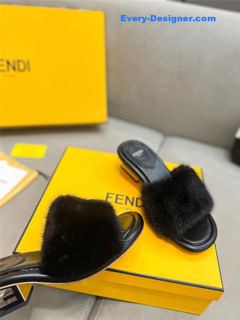 F**di new mink fur slippers