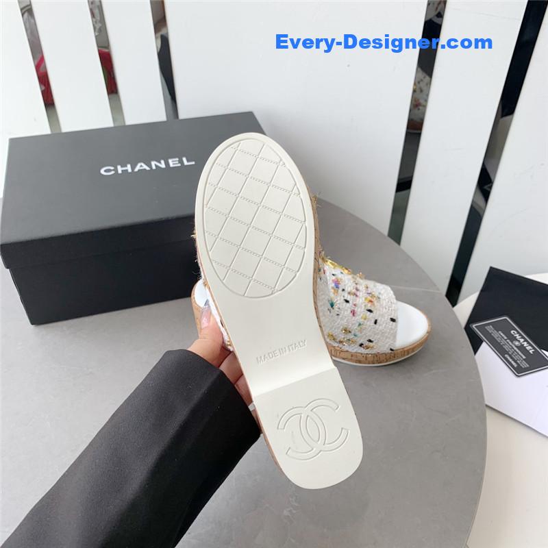 CC rhombus thick-soled flip flops