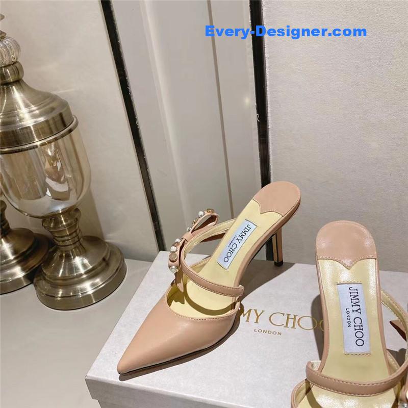 J1m*y Ch00 bow high heel sandals slippers