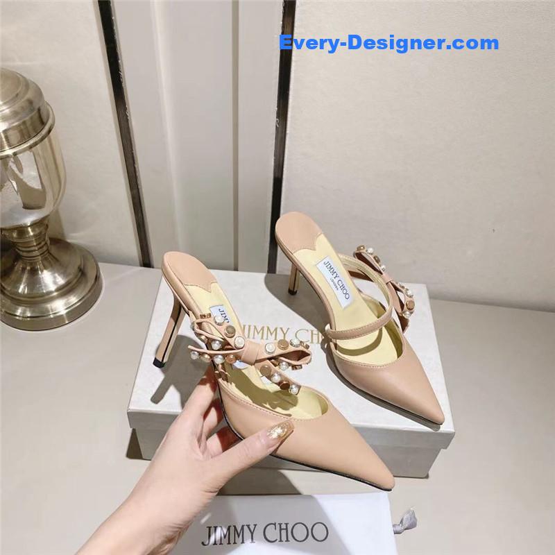 J1m*y Ch00 bow high heel sandals slippers