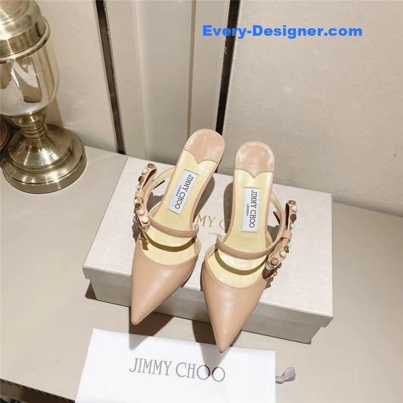 J1m*y Ch00 bow high heel sandals slippers