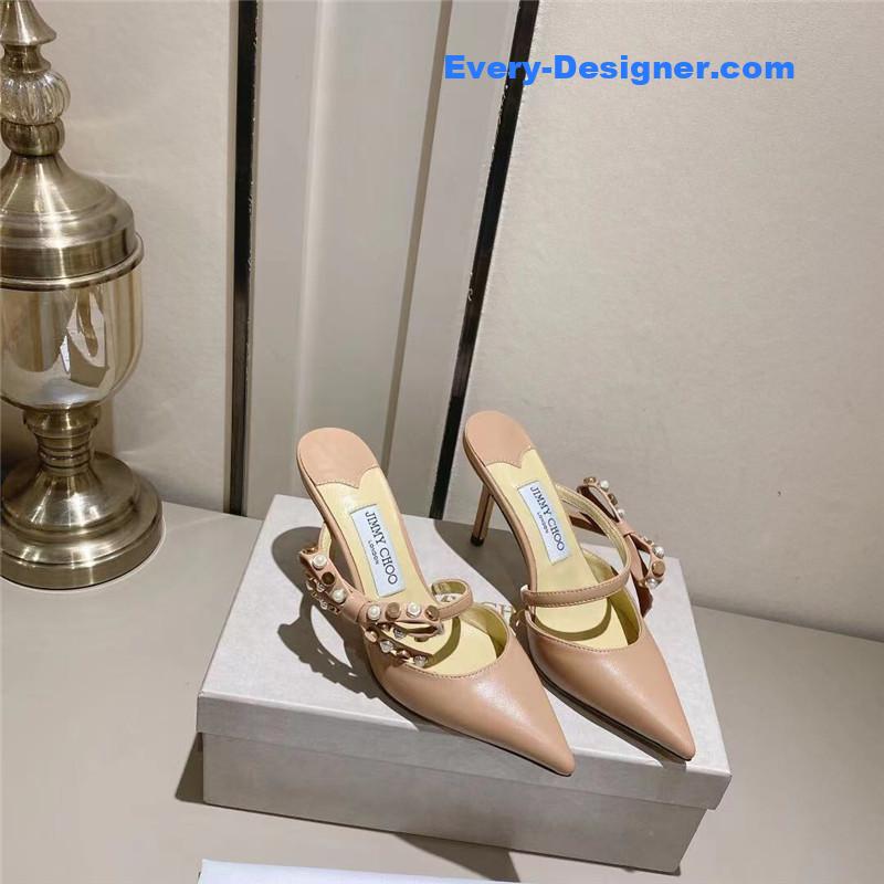 J1m*y Ch00 bow high heel sandals slippers