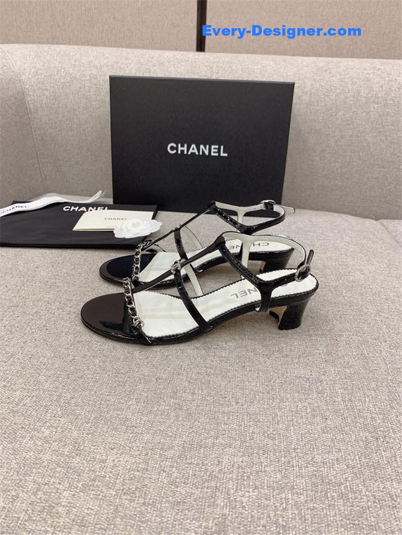 CC new chain chunky heel sandals