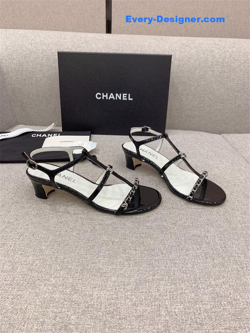 CC new chain chunky heel sandals