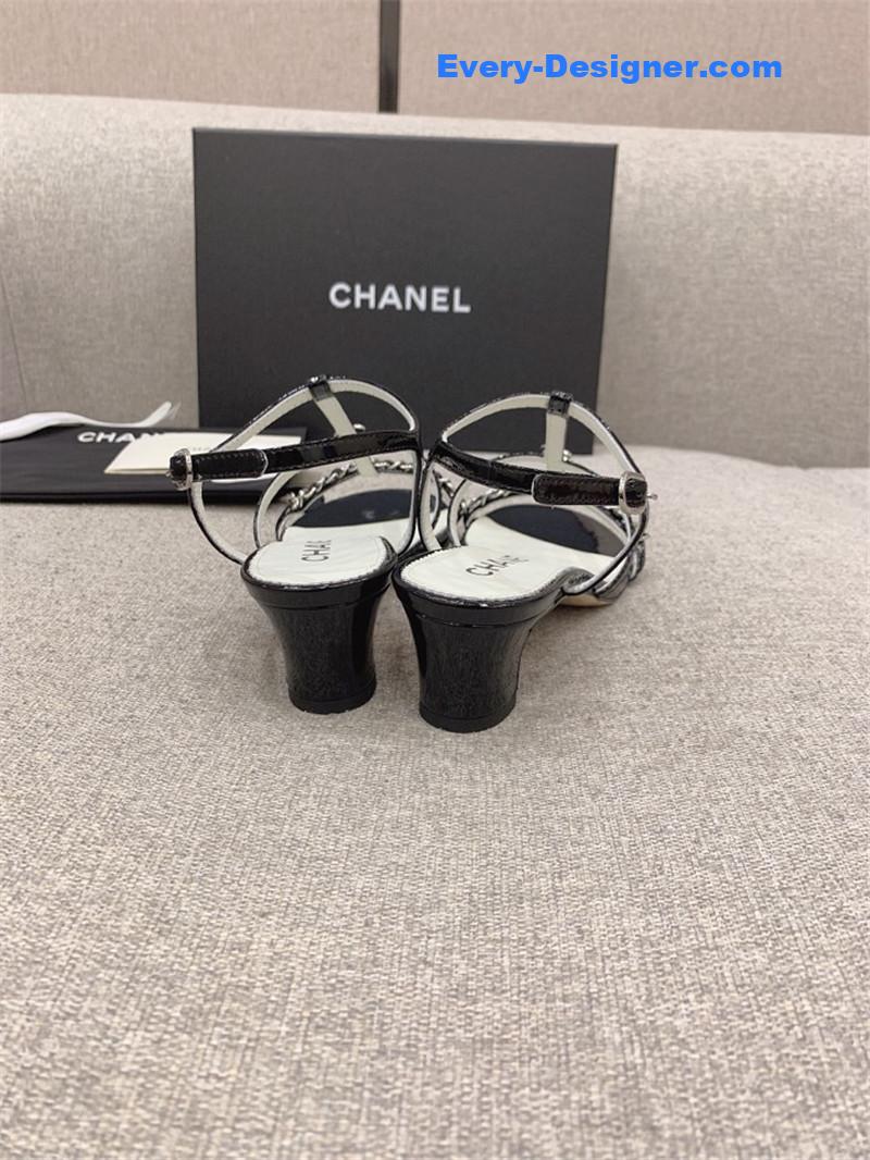 CC new chain chunky heel sandals
