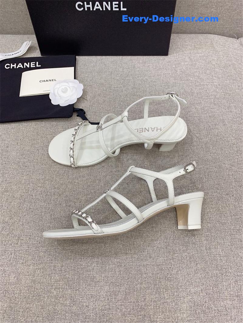 CC new chain chunky heel sandals