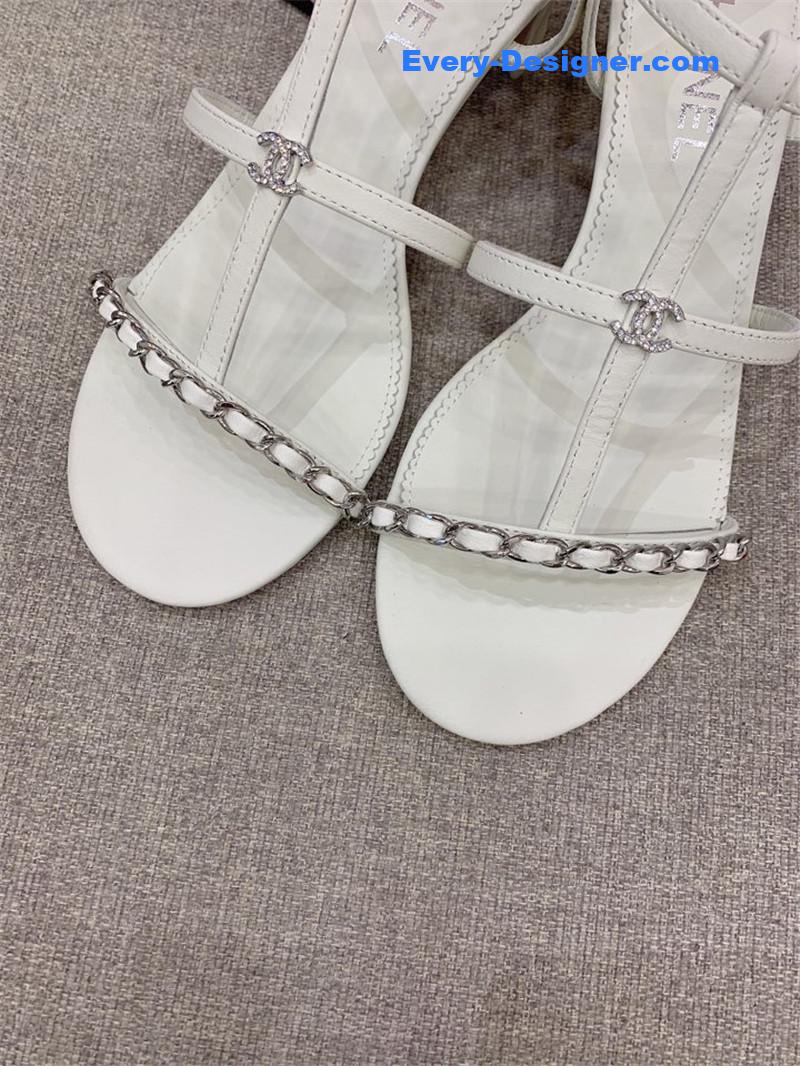 CC new chain chunky heel sandals