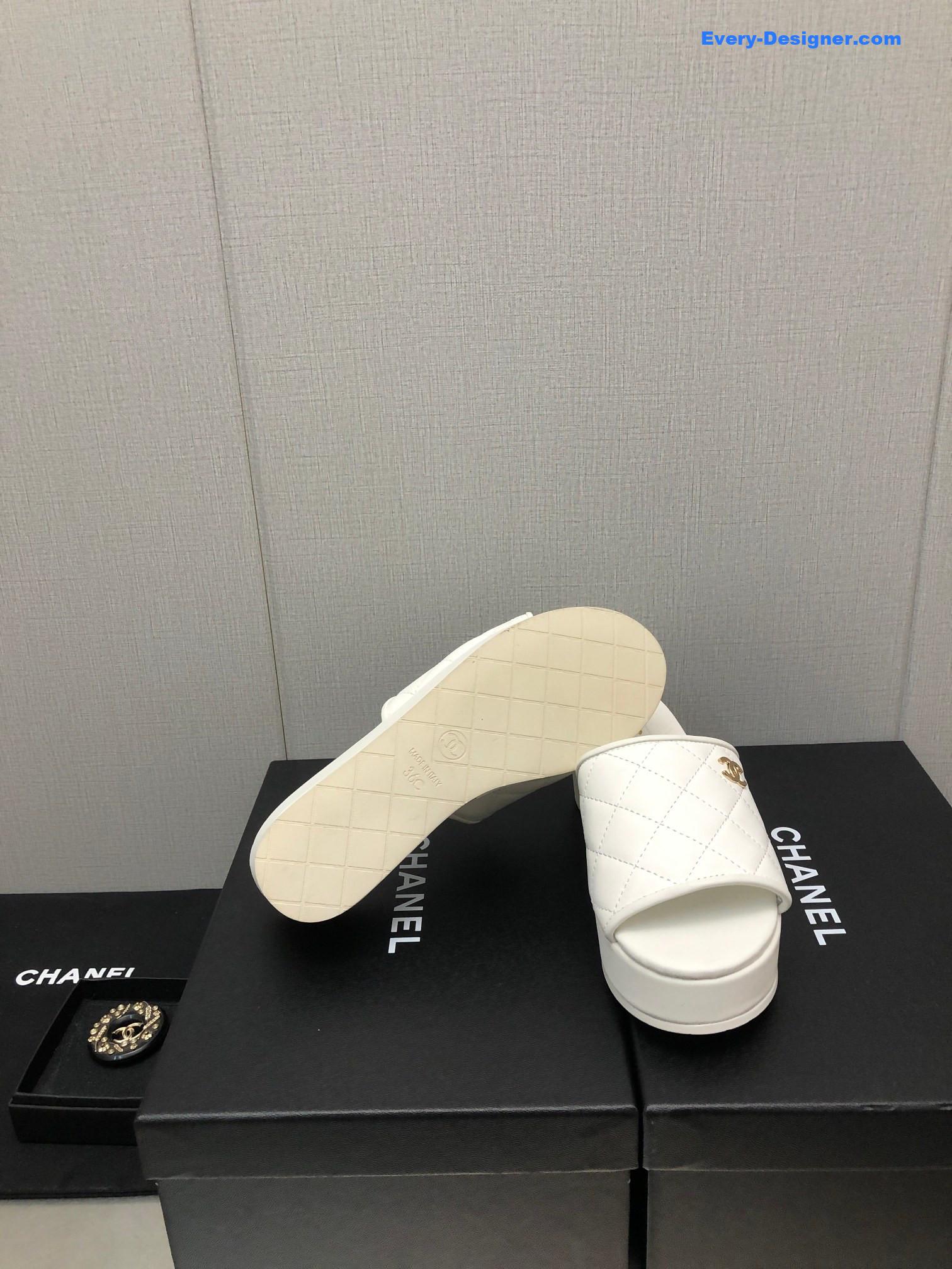 CC rubber outsole high imitation water platform slippers