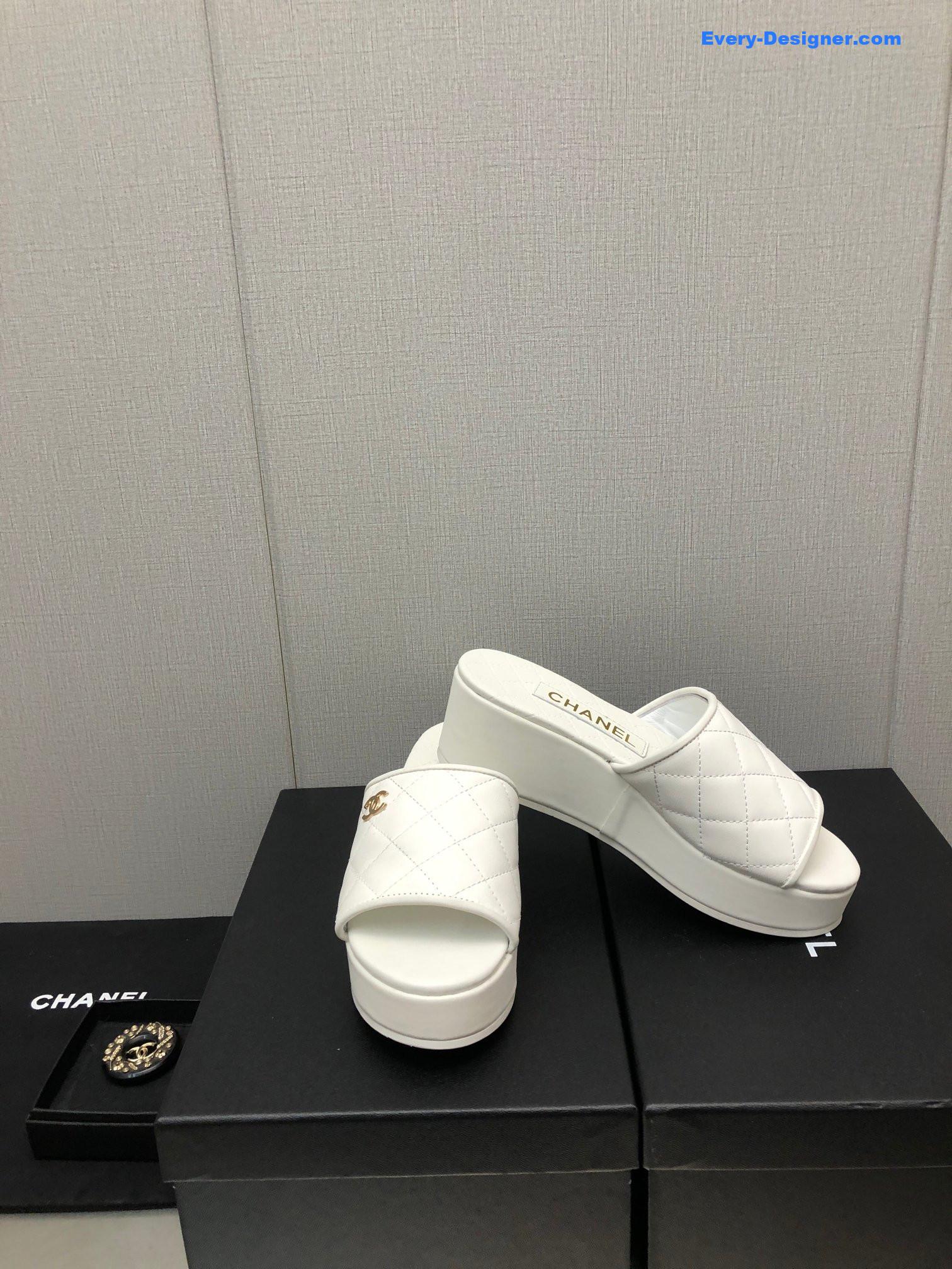 CC rubber outsole high imitation water platform slippers