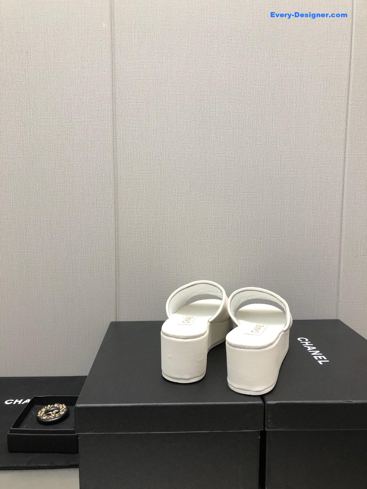 CC rubber outsole high imitation water platform slippers