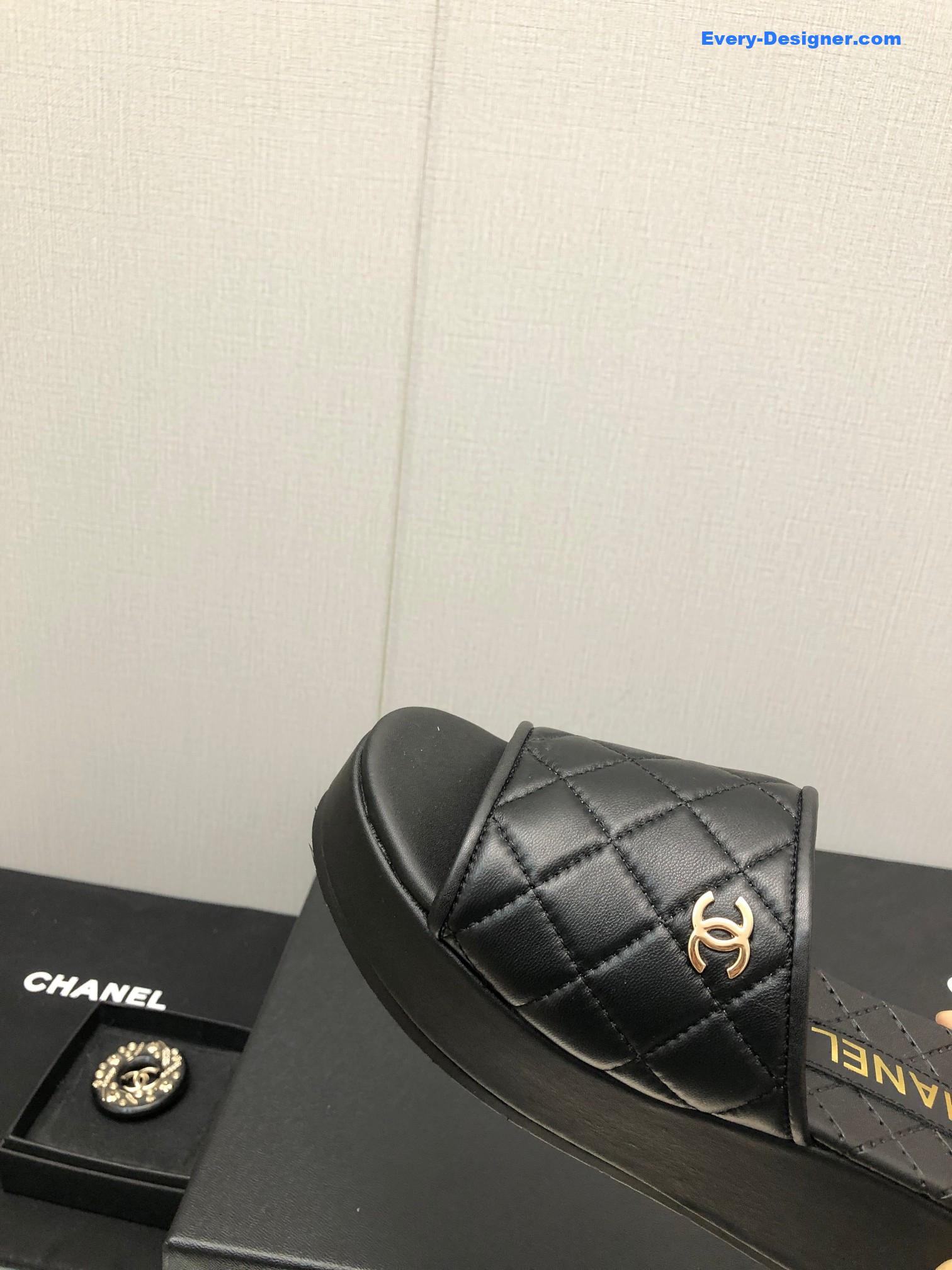 CC rubber outsole high imitation water platform slippers