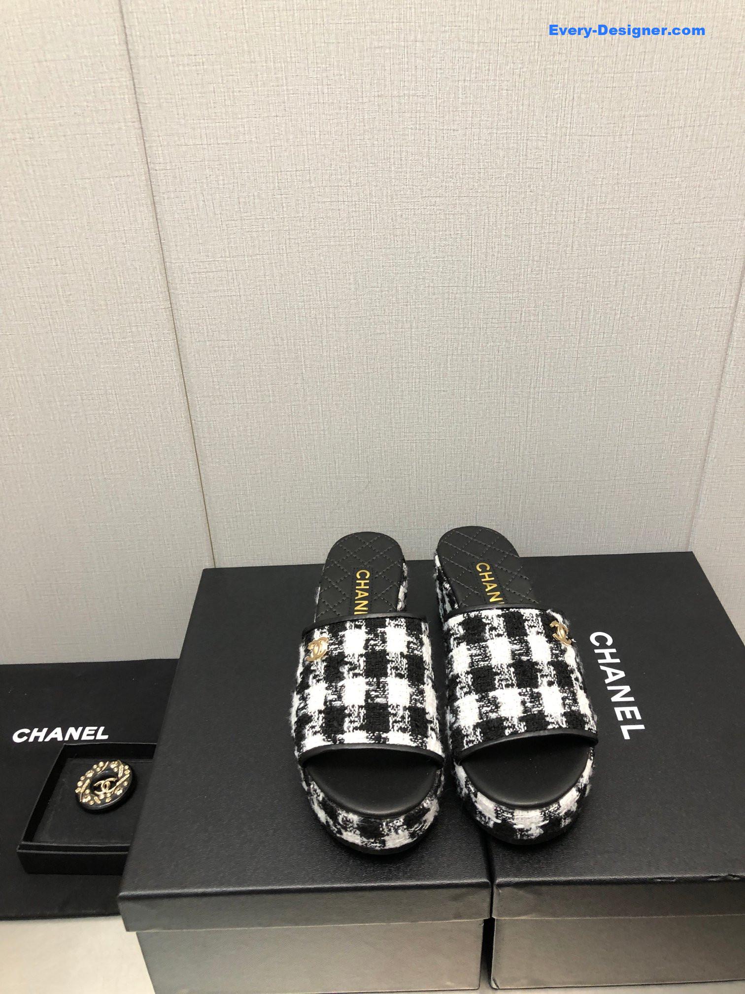CC rubber outsole high imitation water platform slippers