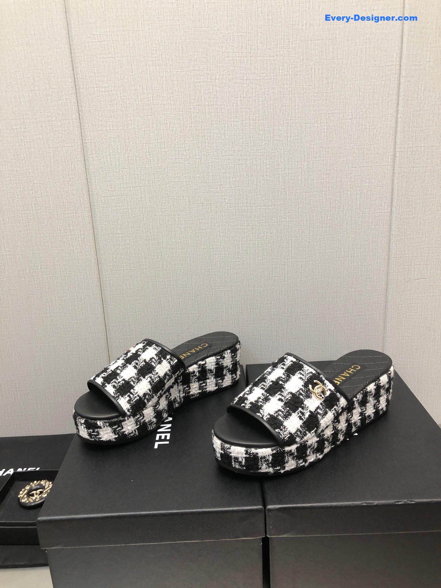 CC rubber outsole high imitation water platform slippers