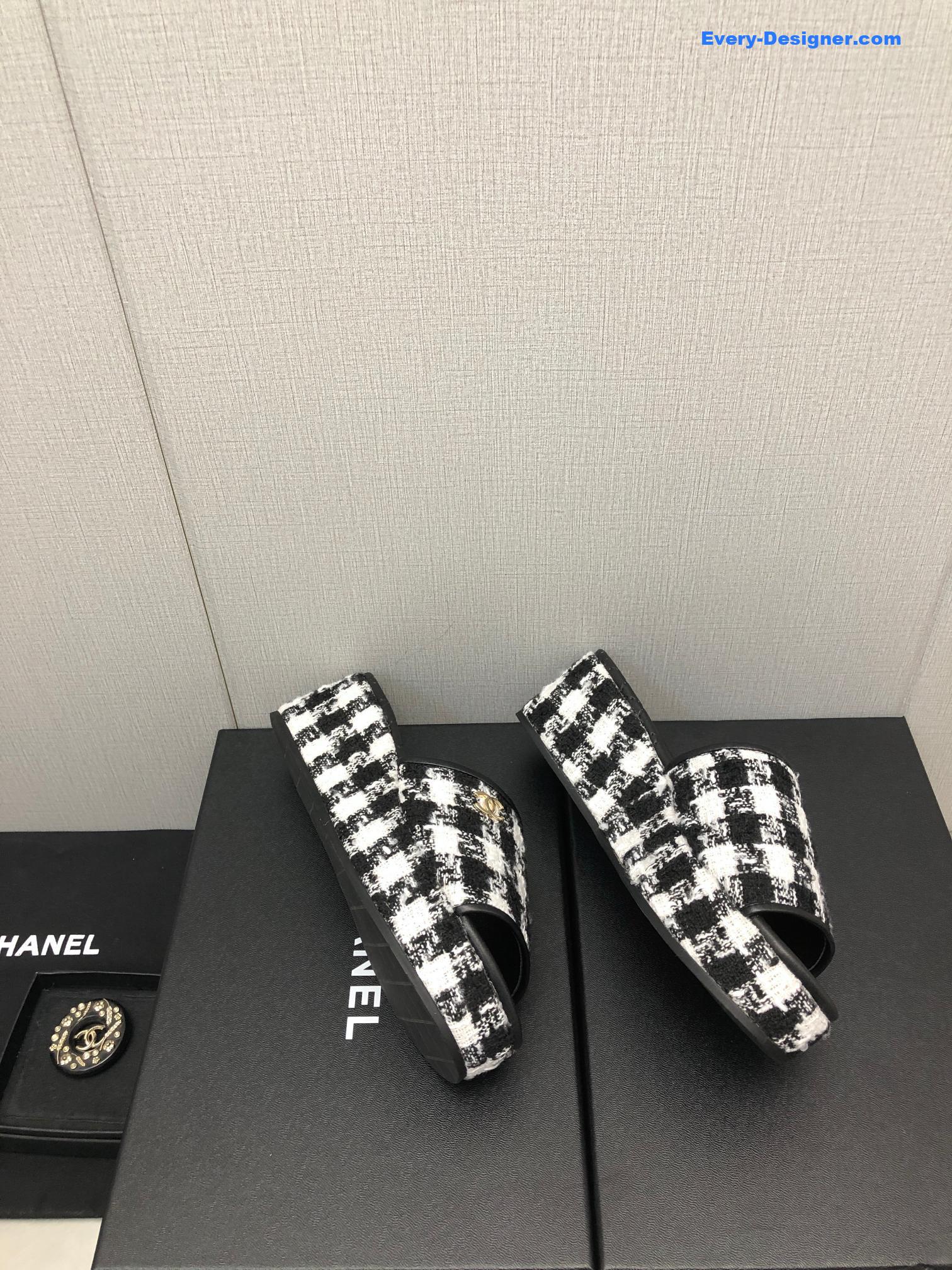 CC rubber outsole high imitation water platform slippers