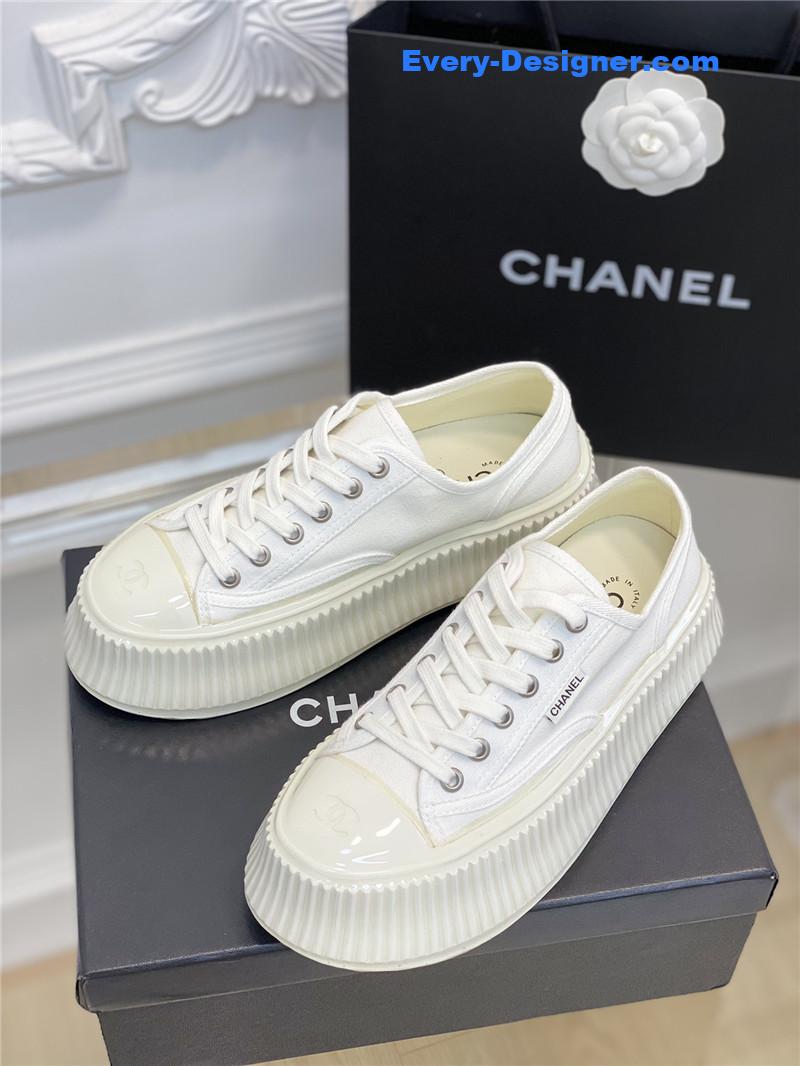 Ch**el platform canvas sneakers