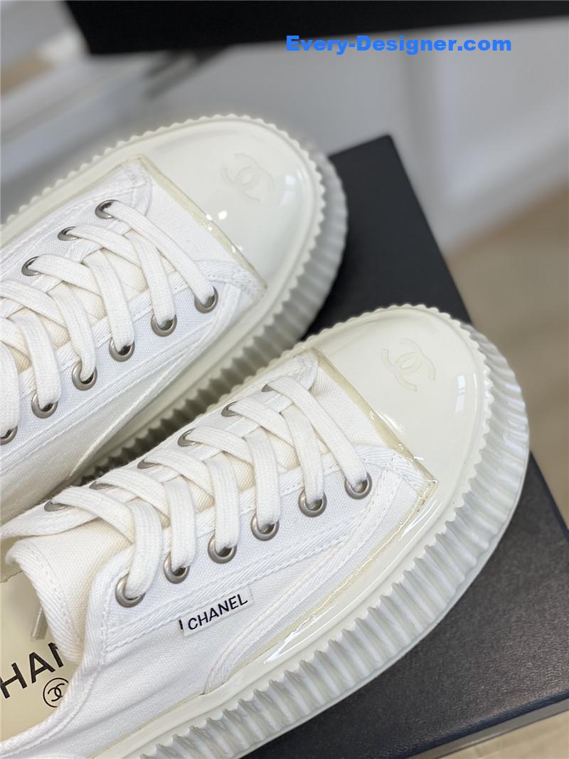 Ch**el platform canvas sneakers