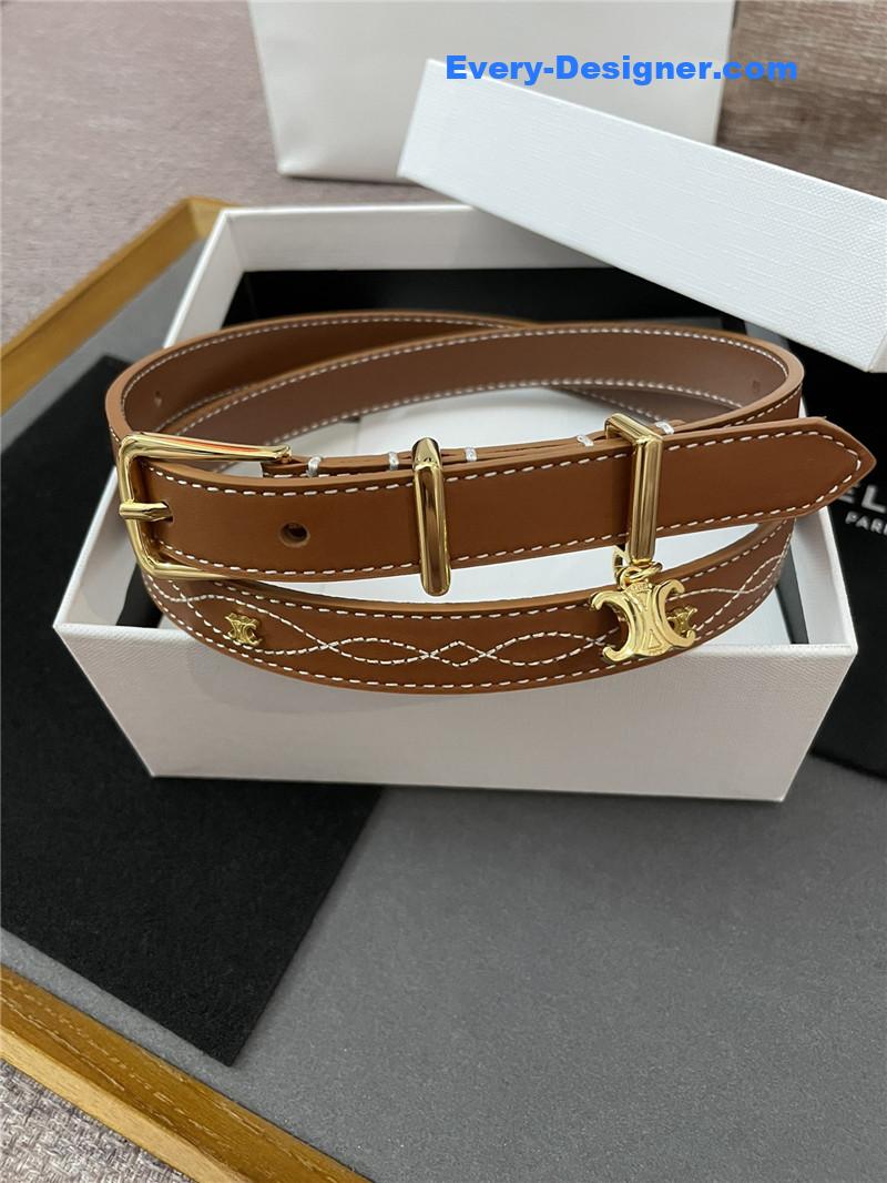 Ce1i*e embroidered belt in vintage calfskin