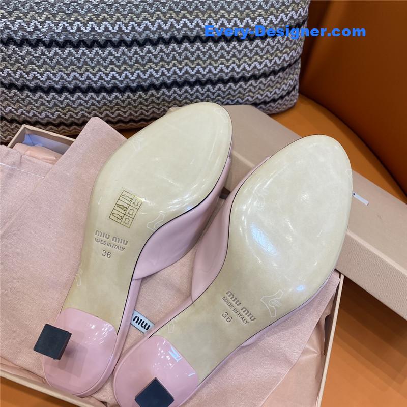 M1um1u fish mouth high heel slippers