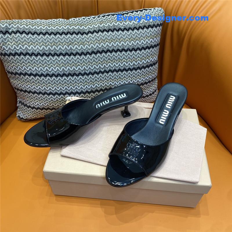 M1um1u fish mouth high heel slippers